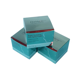 High Quality Hot Foil Logo Packaging Boxes Bright Blue Printing Color Gift Boxes Metallic Material Paper Boxes for Cosmetic