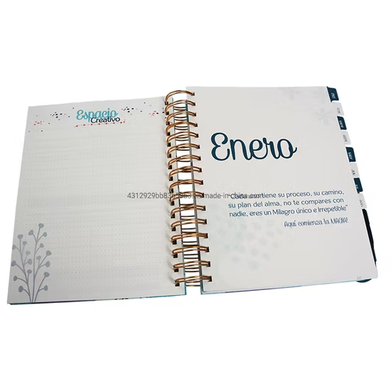 Customized Competitive Price Hard Board A5 Smooth Non-Permeable Spiral PlannerJournal Notebook Printing