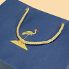 Custom Promotion Shopping Bag Hot Foil Logo Noble Blue Paper Bag with 38cm Handle