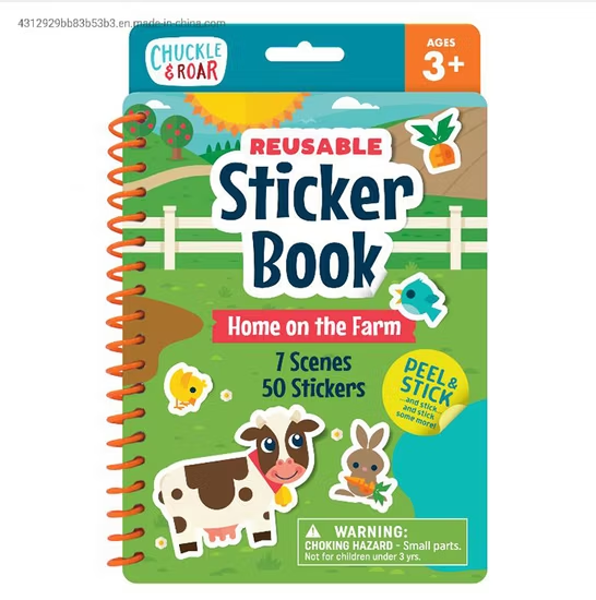 Customized Spiral Binding Kids Sticker Book Reusable Varied Cutting Sticker Creative Activity Book Printing