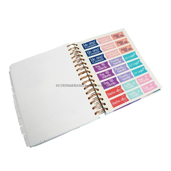 Customized Competitive Price Hard Board A5 Smooth Non-Permeable Spiral PlannerJournal Notebook Printing