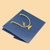 Custom Promotion Shopping Bag Hot Foil Logo Noble Blue Paper Bag with 38cm Handle