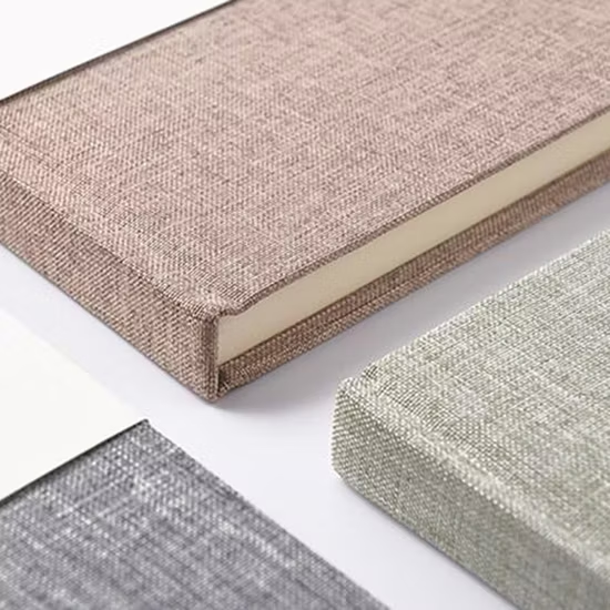 OEM Factory Custom Hot Sale High Quality Linen Fabric Hard Cover Journal Planner Notebook Printing