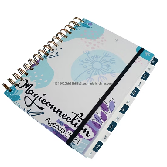 Customized Competitive Price Hard Board A5 Smooth Non-Permeable Spiral PlannerJournal Notebook Printing