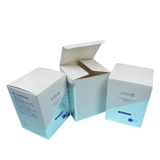 Printing Factory Customized High Quality Reverse Varnishing Packing Box Silver Paper Box Package for Cosmetic