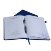 Customized A5 Ruled Margin Printed Notebook Hot Foil Stamping Hardcover PU Leather Journal Planner with Elastic Chlosure and Pen Holder