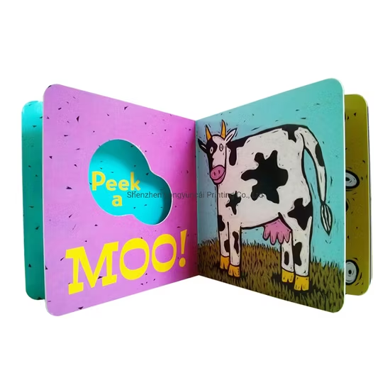 Self Publishing Customized Kids Educational Die-Cut Board Books Printing with Tab
